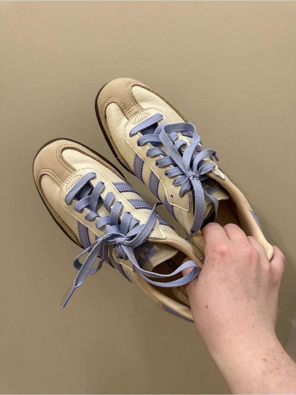 Adidas Women's Cream & Lavender Sambas - Picture 1 of 4